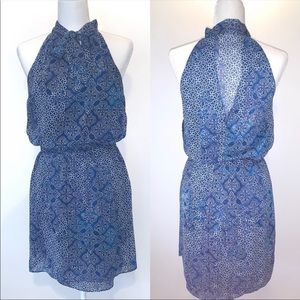banana republic blue halter dress, knee length